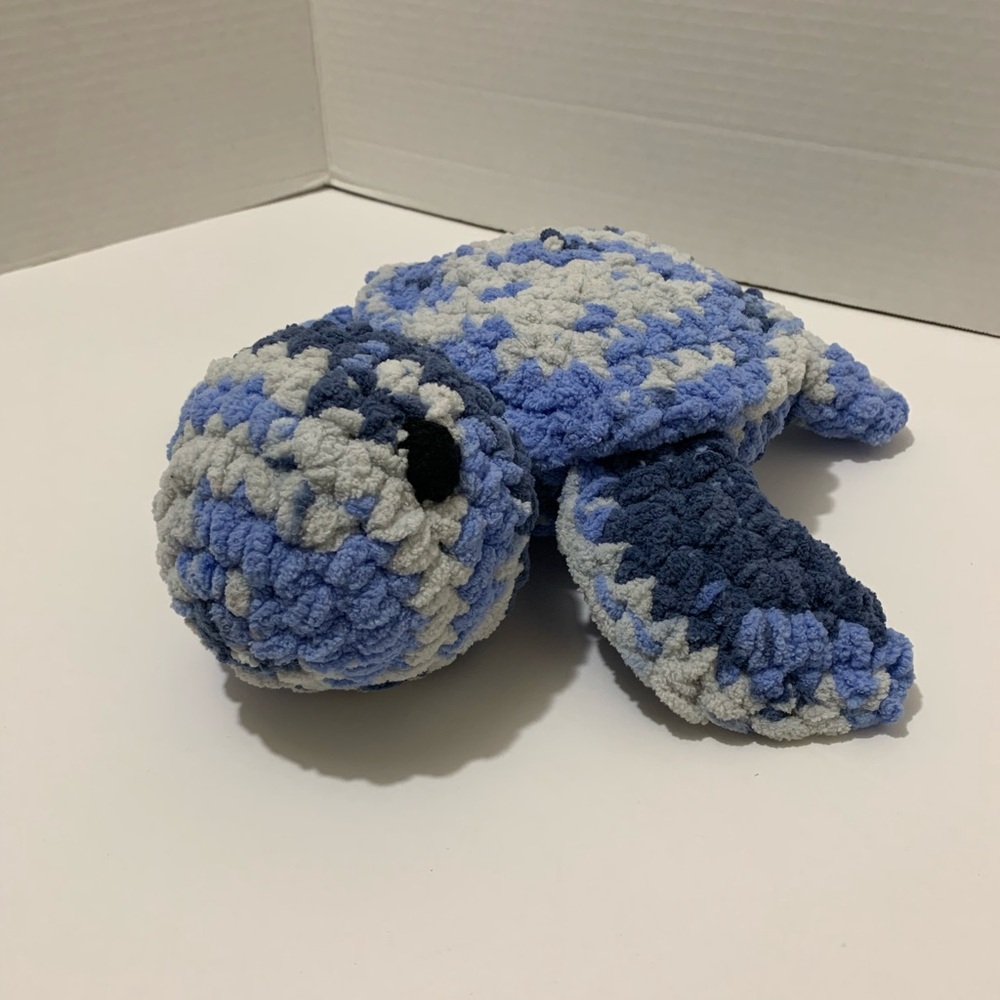 Turtle Stuffed Hand Crocheted Turtle Room Decor Stuffed Animal NEW